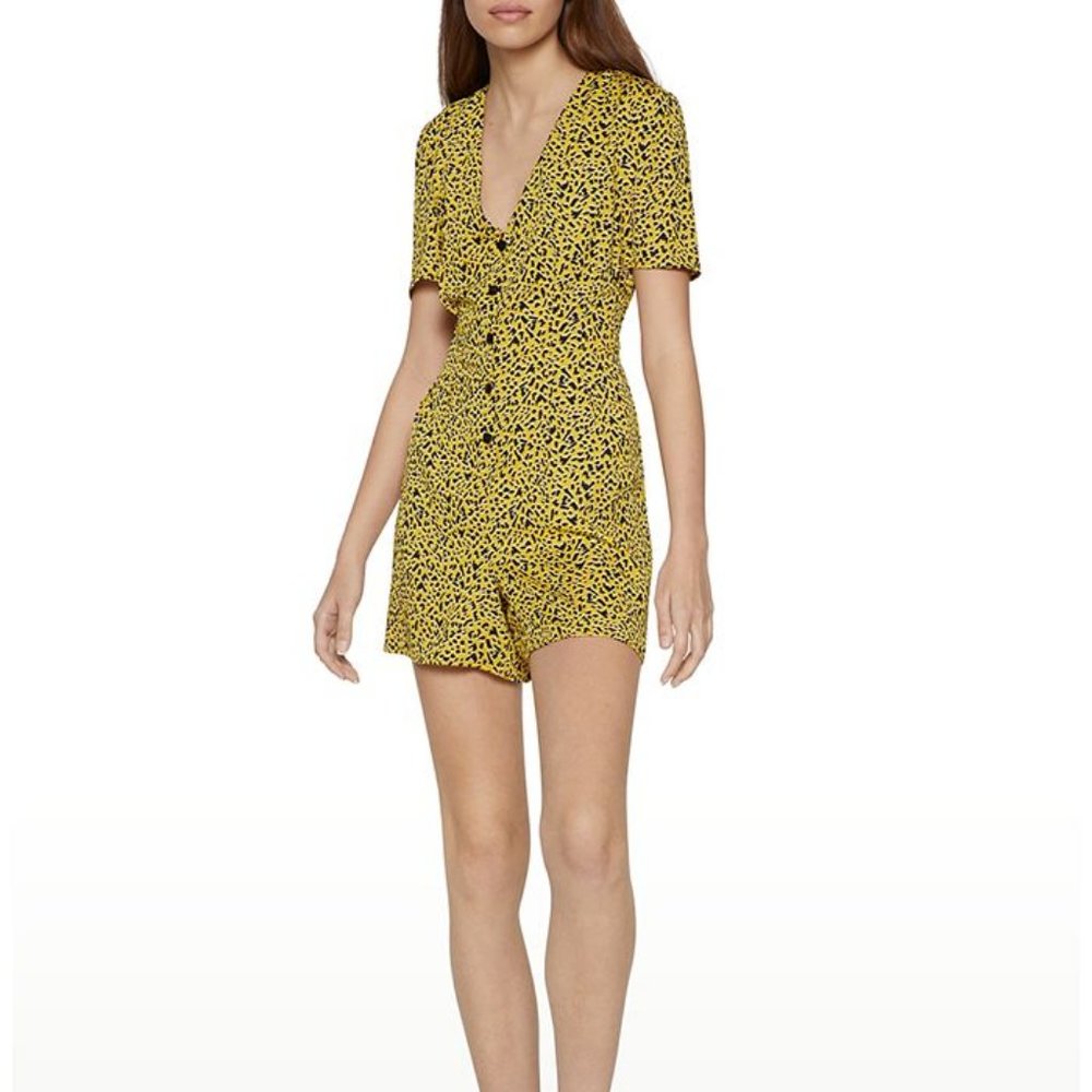 BCBGeneration Animal-Print Woven Romper